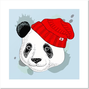 Panda Knitted Hat Posters and Art